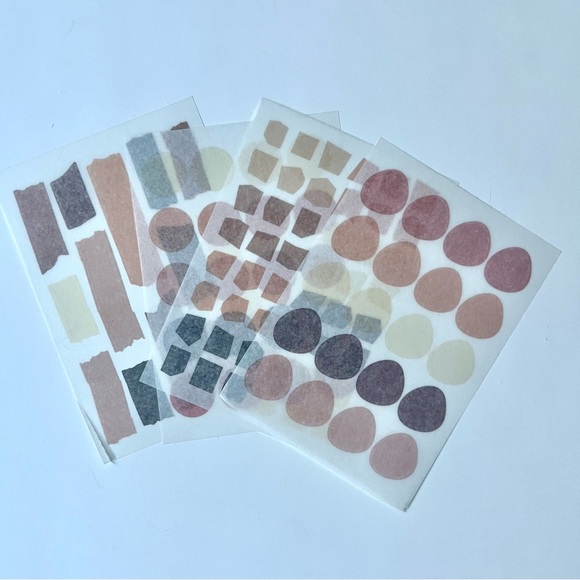 aesthetic vintage retro geometric & abstract PET sticker sheets journaling - Picture 7 of 13